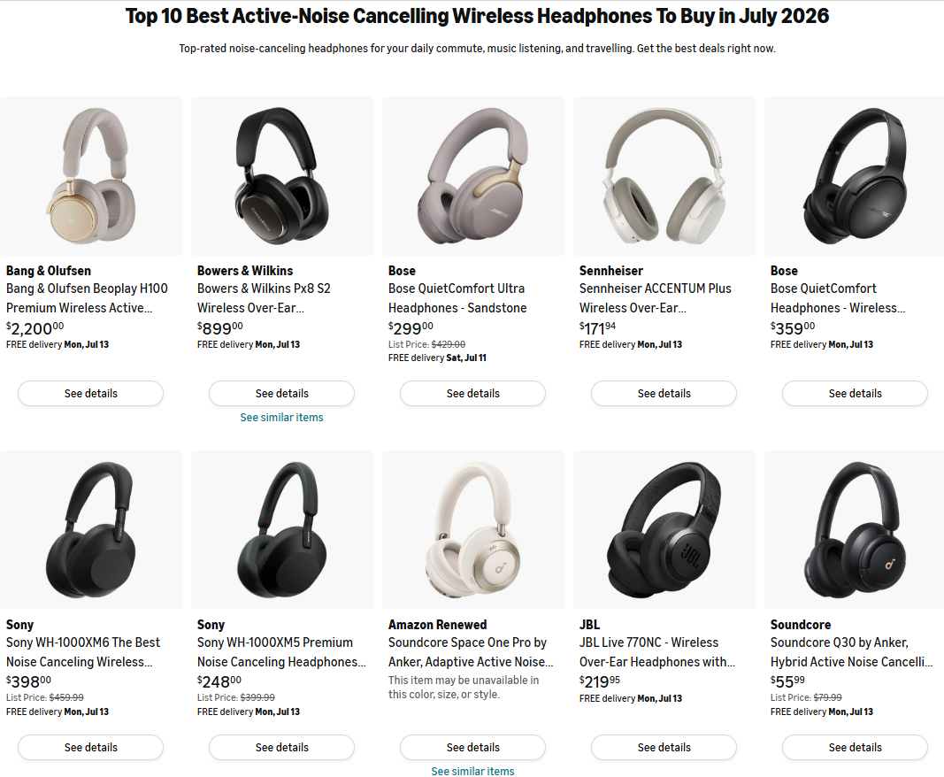 Top 10 ANC Headphones